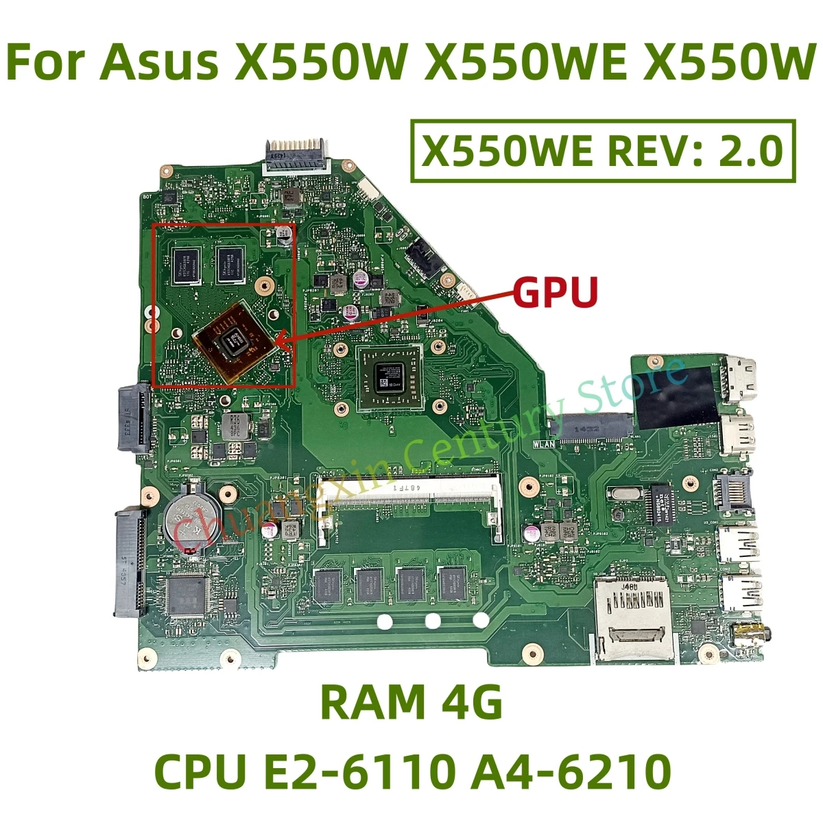 Материнская плата X550WE REV: 2.0 для ноутбуков Asus X550W, X550WE, X550W, D552W с процессором E2-6110, A4-6210, ОЗУ и графическим процессором. 100% протестировано, в порядке.
Материнская плата X550WE REV: 2.0 для ноутбуков Asus X550W, X550WE, X550W, D552W с процессором E2-6110, A4-6210, ОЗУ и графическим процессором. 100% протестировано, в порядке.