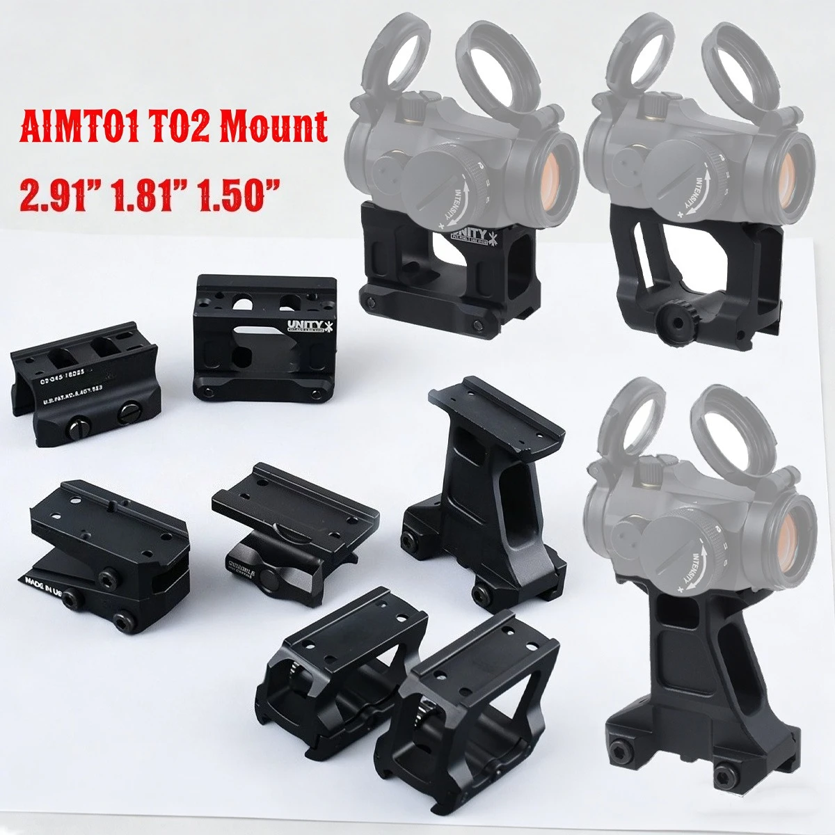 1.81 2.91 UNITY Fast Riser Increased Mount for T1 T2 Red Dot Sight Scope 45° Offset Side Mounts Optics Universal Bracket Base
1.81 2.91 UNITY Fast Riser Increased Mount for T1 T2 Red Dot Sight Scope 45° Offset Side Mounts Optics Universal Bracket Base