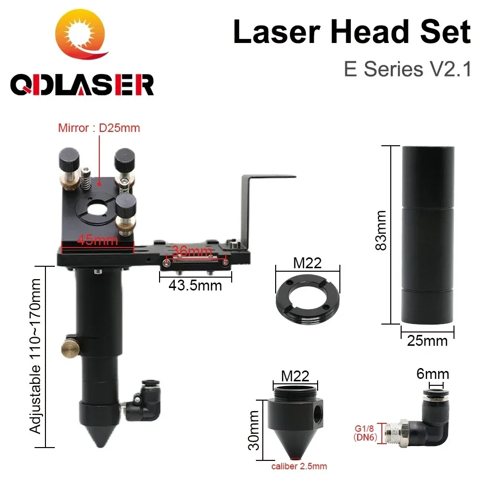 Комплект лазерных головок QDLASER CO2 серии E: лазерная головка + 1 фокусирующая линза + 3 силиконовые линзы для гравировальных и режущих станков
Комплект лазерных головок QDLASER CO2 серии E: лазерная головка + 1 фокусирующая линза + 3 силиконовые линзы для гравировальных и режущих станков