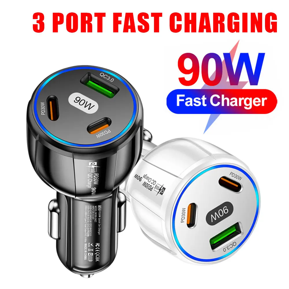LED Car Charger 3 Ports Fast Charge PD USB C Car Phone Charger Type C Adapter in Car For iphone Samsung Huawei Xiaomi
LED Car Charger 3 Ports Fast Charge PD USB C Car Phone Charger Type C Adapter in Car For iphone Samsung Huawei Xiaomi