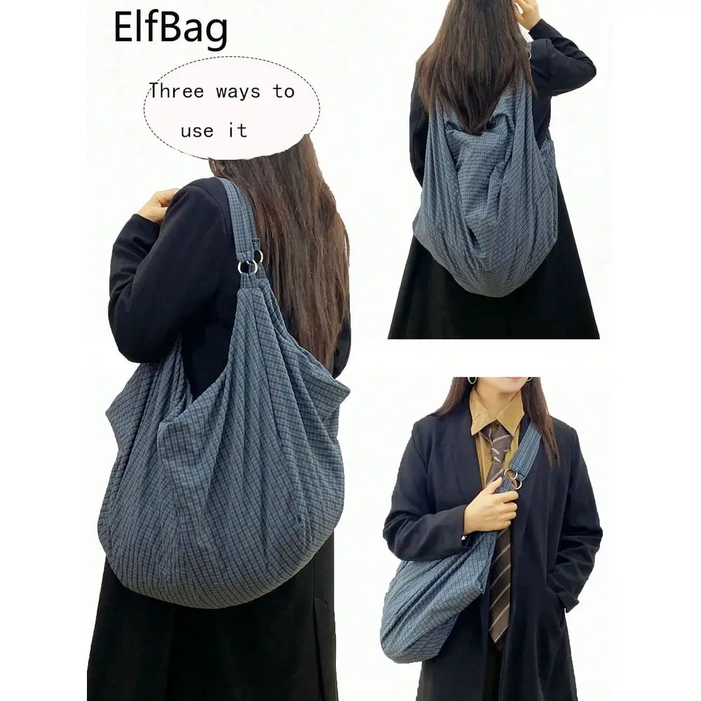 Capacity Plaid Pattern Shoulder Bag, New Autumn Winter Dark Color Nylon Fabric Bag, Soft Lightweight Foldable Womens Crossbody
Capacity Plaid Pattern Shoulder Bag, New Autumn Winter Dark Color Nylon Fabric Bag, Soft Lightweight Foldable Womens Crossbody