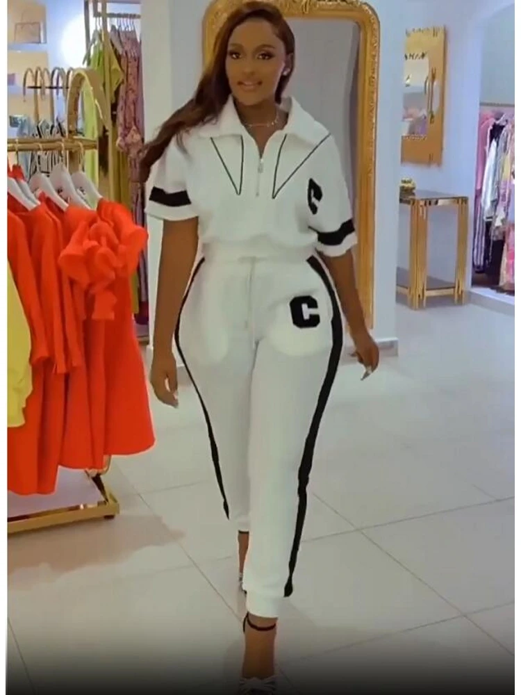 2 Pieces Women's Sets 2025 Spring Summer Zipper Suit Short Sleeve Coat Tops And Pants Suits Two Piece Set Tracksuit Outfit
2 Pieces Women's Sets 2025 Spring Summer Zipper Suit Short Sleeve Coat Tops And Pants Suits Two Piece Set Tracksuit Outfit