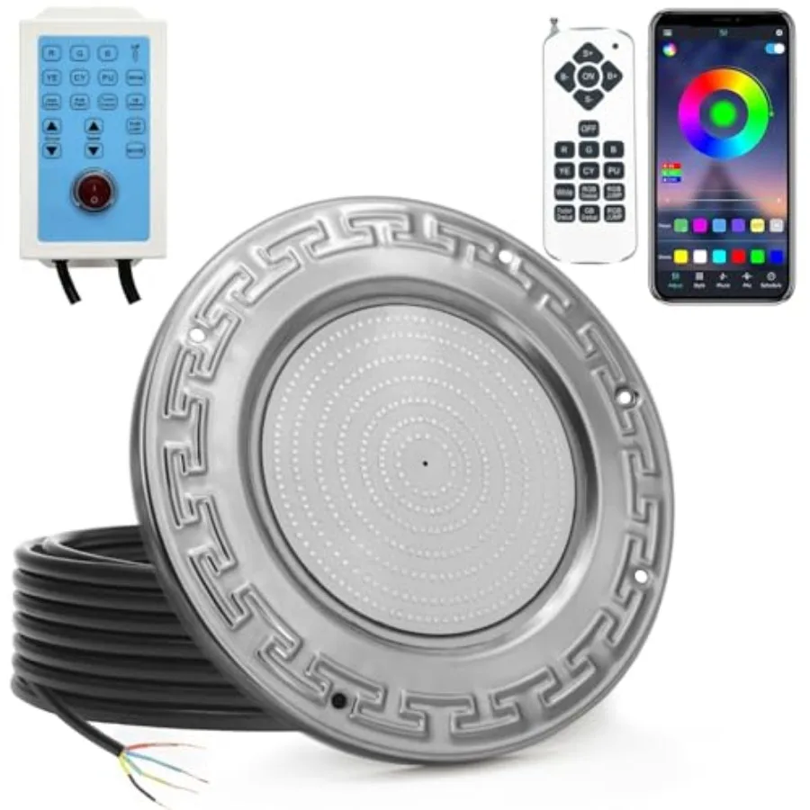 60W 10 Inch LED Inground Pool Light with Controller Remote and APP Control for Wet Niche Color Changing Underwater Swimming Poo
60W 10 Inch LED Inground Pool Light with Controller Remote and APP Control for Wet Niche Color Changing Underwater Swimming Poo