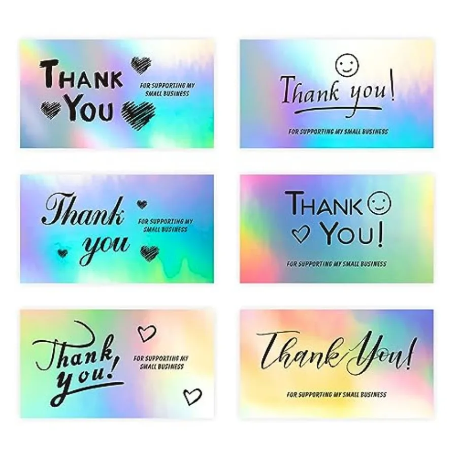 240Pcs Thank You Cards for Small Business, 6 Unique Styles of Holographic Gratitude Notes, Perfect for Retail Store Owners and
240Pcs Thank You Cards for Small Business, 6 Unique Styles of Holographic Gratitude Notes, Perfect for Retail Store Owners and