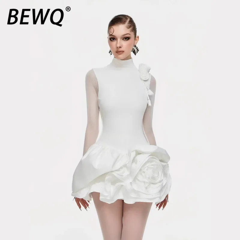 BEWQ модное женское элегантное платье с круглым вырезом и длинными рукавами в стиле пэчворк с 3D цветком и высокой талией, тонкое вечернее платье, новинка осени 2023 г.
BEWQ модное женское элегантное платье с круглым вырезом и длинными рукавами в стиле пэчворк с 3D цветком и высокой талией, тонкое вечернее платье, новинка осени 2023 г.