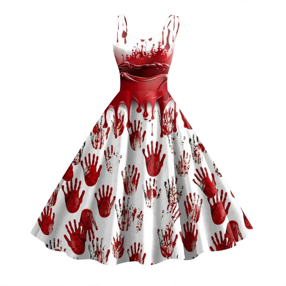 Halloween Print Women Dress Carnival Party Dresses Female Vintage Suspender Swing Rockabilly Dress Halloween Fancy Dresses
Halloween Print Women Dress Carnival Party Dresses Female Vintage Suspender Swing Rockabilly Dress Halloween Fancy Dresses
