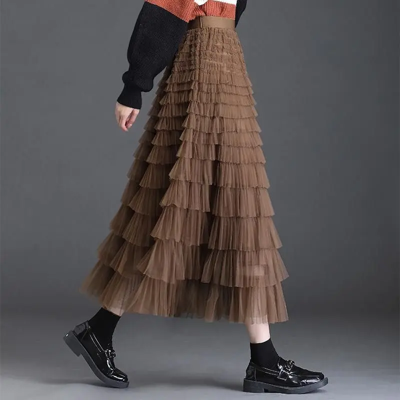 Fairy Tale Cake Skirt Mesh Half Skirt mid Length Women's Style Layered Ultra Fairy Tale Long Skirt A-Line Silhouette Pure Color
Fairy Tale Cake Skirt Mesh Half Skirt mid Length Women's Style Layered Ultra Fairy Tale Long Skirt A-Line Silhouette Pure Color