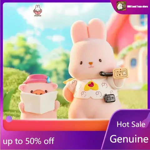 MOMO Bunny Strawberry Town Series Blind Box Toys Pink Rabbit Collection Model Kawaii Decor Funny Toys Mystery Box Cartoon Decor