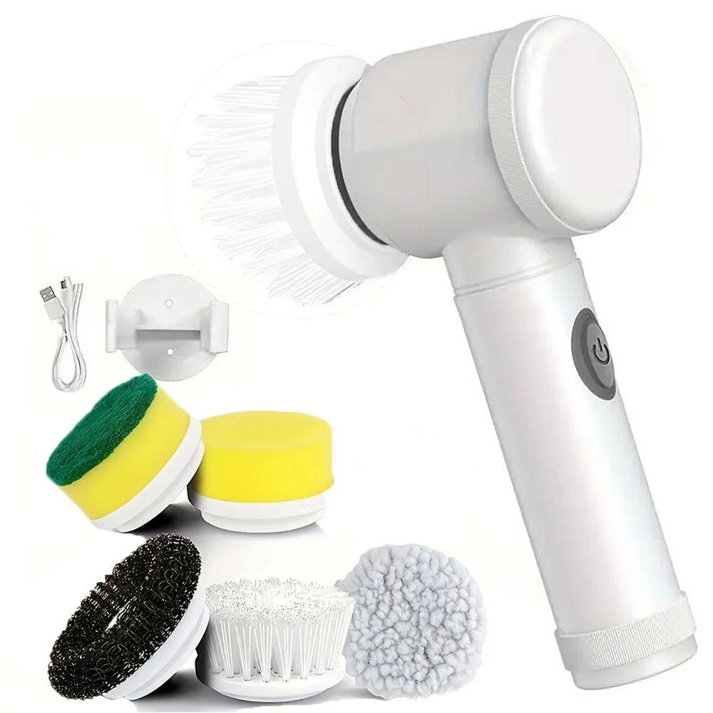 Electric Spin Scrubber, Bathroom Cordless Cleaning Brush Power Scrubber with 5 Replaceable Brush Heads, Electric Cleaning Brush
Electric Spin Scrubber, Bathroom Cordless Cleaning Brush Power Scrubber with 5 Replaceable Brush Heads, Electric Cleaning Brush