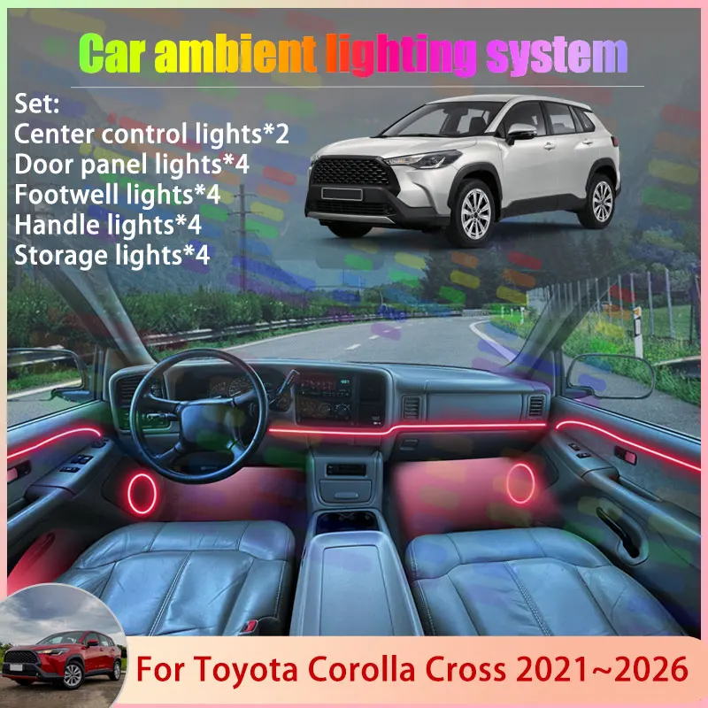 Для Toyota Corolla Cross X SUV XG10 2021 ~ 2026 2/18 в 1 автомобильный атмосферный светильник RGB абажур ансамбль стример атмосферный набор
Для Toyota Corolla Cross X SUV XG10 2021 ~ 2026 2/18 в 1 автомобильный атмосферный светильник RGB абажур ансамбль стример атмосферный набор