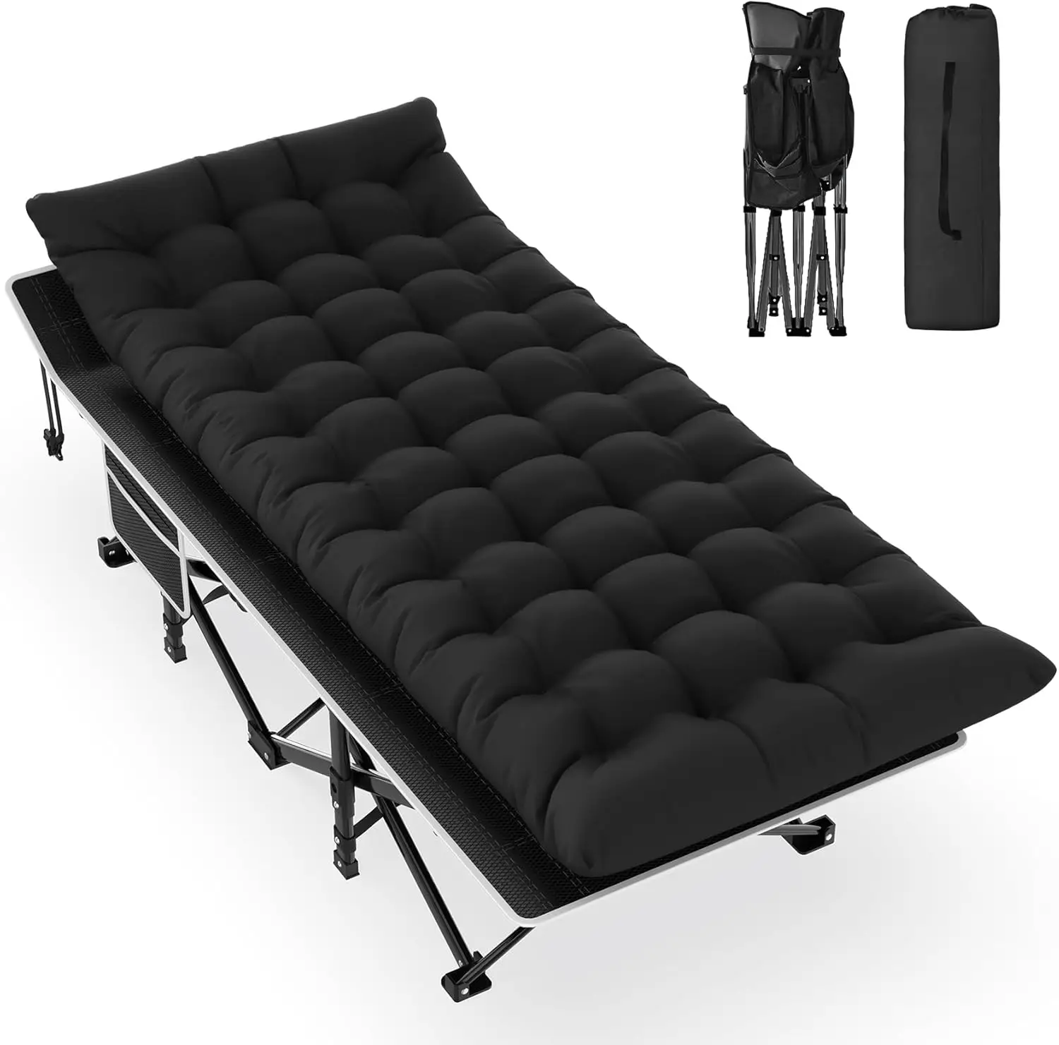 Folding Camping Cot for Adults with Carry Bag, Portable Sleeping Cot for Travel Hiking Guest, Supports 500lbs, Black
Folding Camping Cot for Adults with Carry Bag, Portable Sleeping Cot for Travel Hiking Guest, Supports 500lbs, Black