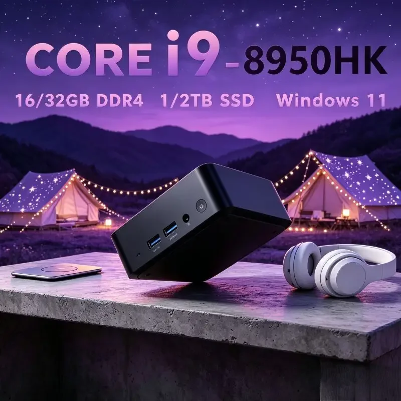 Mini PC Core I9 8950HK, Win11, 16GB SSD ,WiFi6, BT5.2, 4K, Ultra-fast Network and Vivid 4K,Efficiency for Daily Work and Leisure
Mini PC Core I9 8950HK, Win11, 16GB SSD ,WiFi6, BT5.2, 4K, Ultra-fast Network and Vivid 4K,Efficiency for Daily Work and Leisure