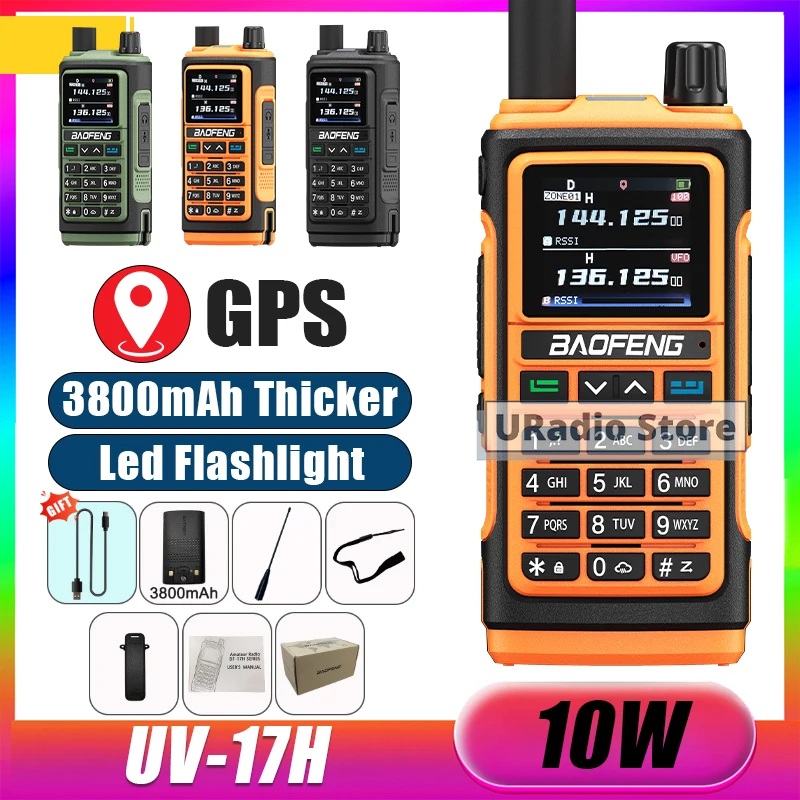 Baofeng UV-17H Walkie Talkie GPS 3800mAh Thicker Battery High Capacity USB-C AM FM Flashlight Frequency Fast Copy UV-17 Pro Max
Baofeng UV-17H Walkie Talkie GPS 3800mAh Thicker Battery High Capacity USB-C AM FM Flashlight Frequency Fast Copy UV-17 Pro Max