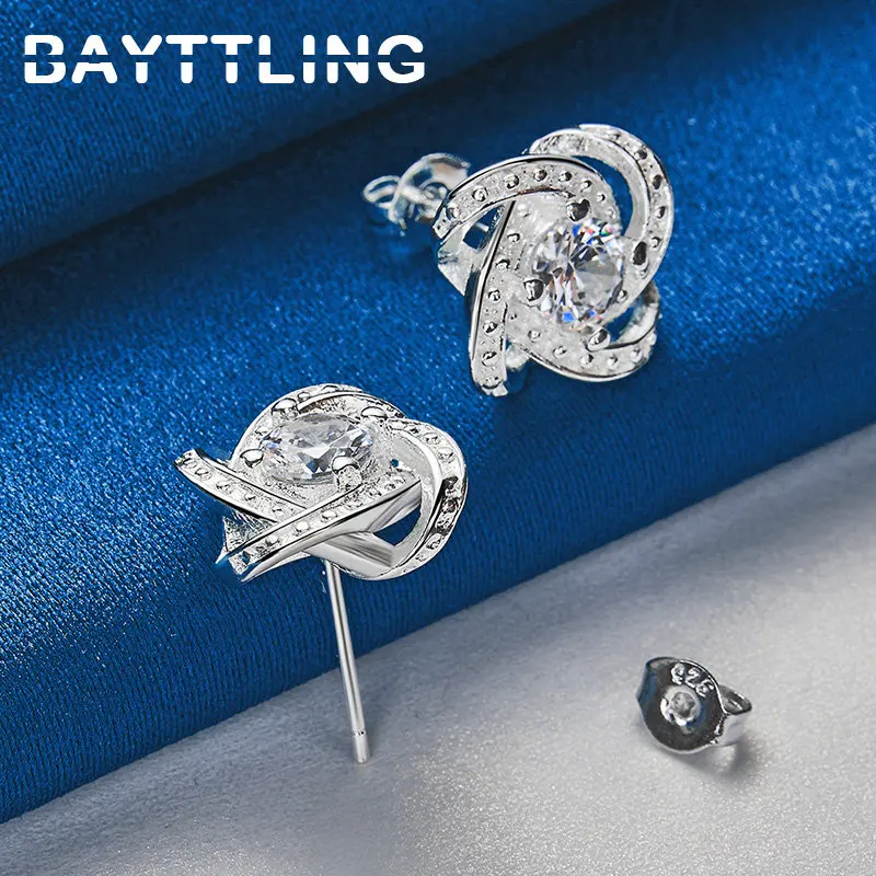 925 Sterling Silver 10MM Earrings Charm Flowers Zircon Stud Earrings For Women Engagement Birthday Jewelry Party Fashion
925 Sterling Silver 10MM Earrings Charm Flowers Zircon Stud Earrings For Women Engagement Birthday Jewelry Party Fashion