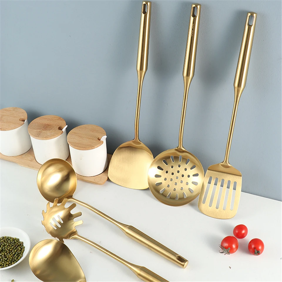 Cooking Trowel Set Kitchen Tool Set Gold Non-Stick Cooking Utensils Baking Tools Stainless Steel Kitchen Utensils 6-Piece
Cooking Trowel Set Kitchen Tool Set Gold Non-Stick Cooking Utensils Baking Tools Stainless Steel Kitchen Utensils 6-Piece