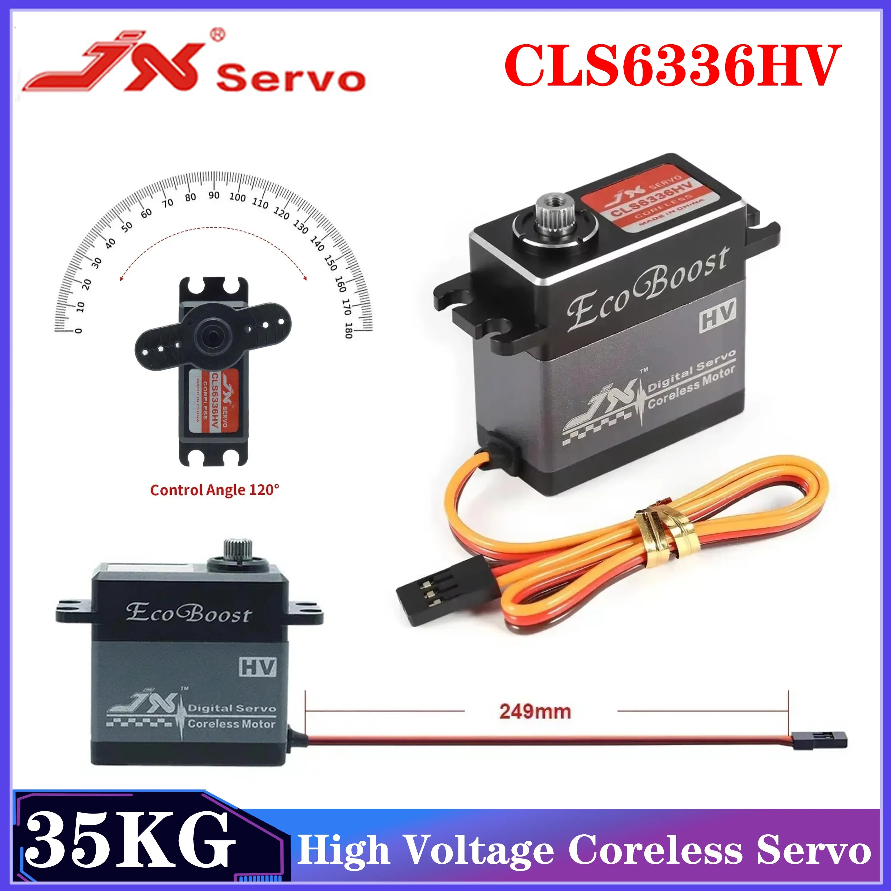 JX CLS6336HV 35KG Coreless Digital Servo High Voltage Metal Gear Aluminum Shell Motor for 1/8 RC Car Boat Fixed-wing Plane Parts
JX CLS6336HV 35KG Coreless Digital Servo High Voltage Metal Gear Aluminum Shell Motor for 1/8 RC Car Boat Fixed-wing Plane Parts