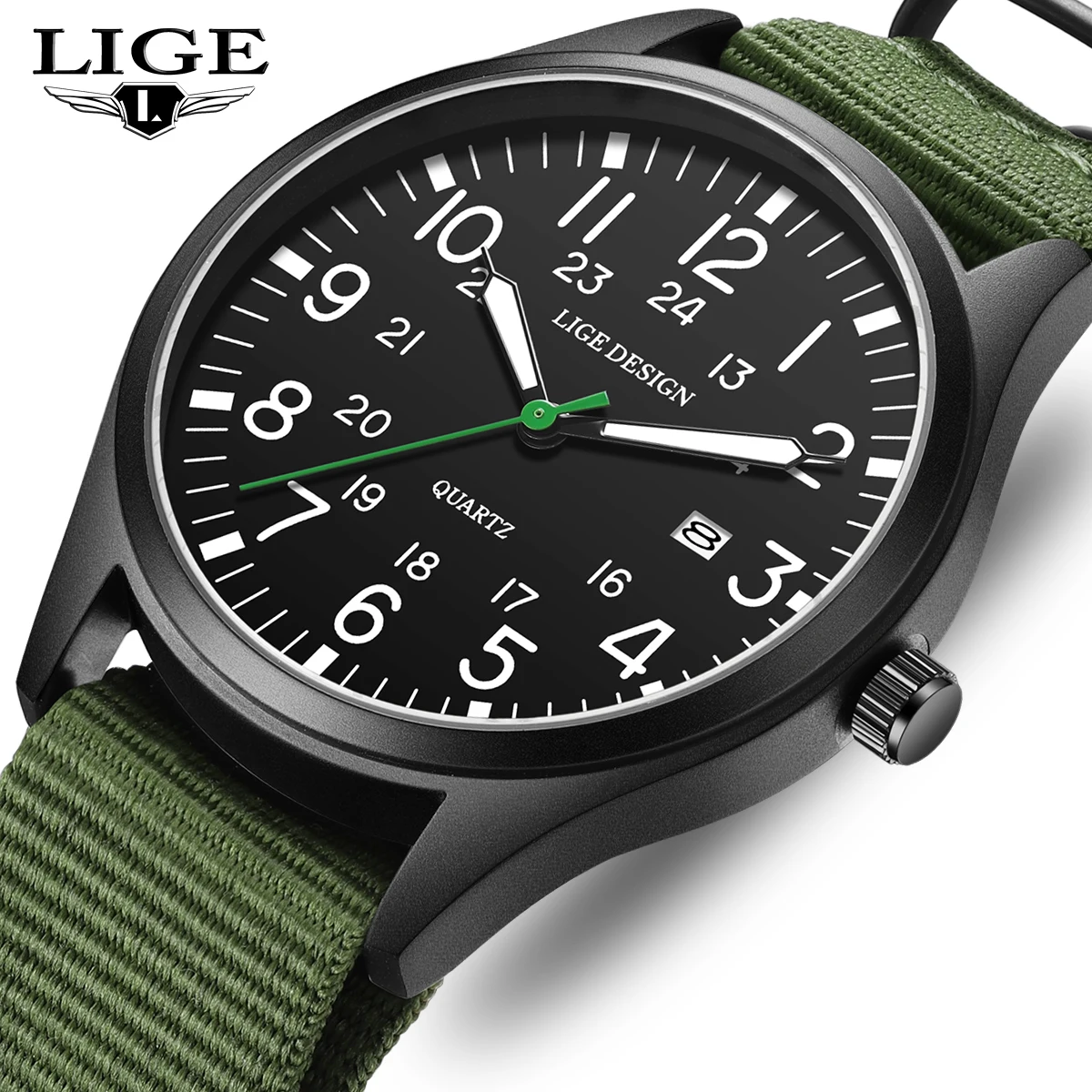 LIGE New Fashion Men's Luxury Watch Nylon Strap Waterproof Watches For Men Outdoor Sports Men's Quartz Wristwatch Reloj Hombre
LIGE New Fashion Men's Luxury Watch Nylon Strap Waterproof Watches For Men Outdoor Sports Men's Quartz Wristwatch Reloj Hombre