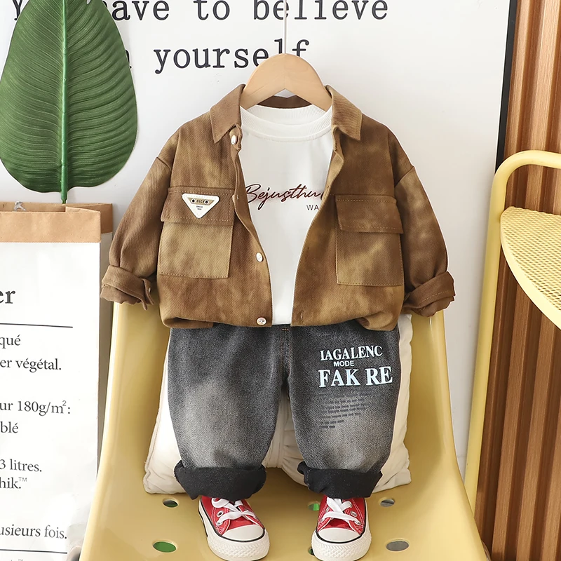 New Spring Autumn Baby Boys Clothes Suit Children Jacket T-Shirt Pants 3Pcs/Sets Kids Girls Clothing Set Infant Casual Costume
New Spring Autumn Baby Boys Clothes Suit Children Jacket T-Shirt Pants 3Pcs/Sets Kids Girls Clothing Set Infant Casual Costume