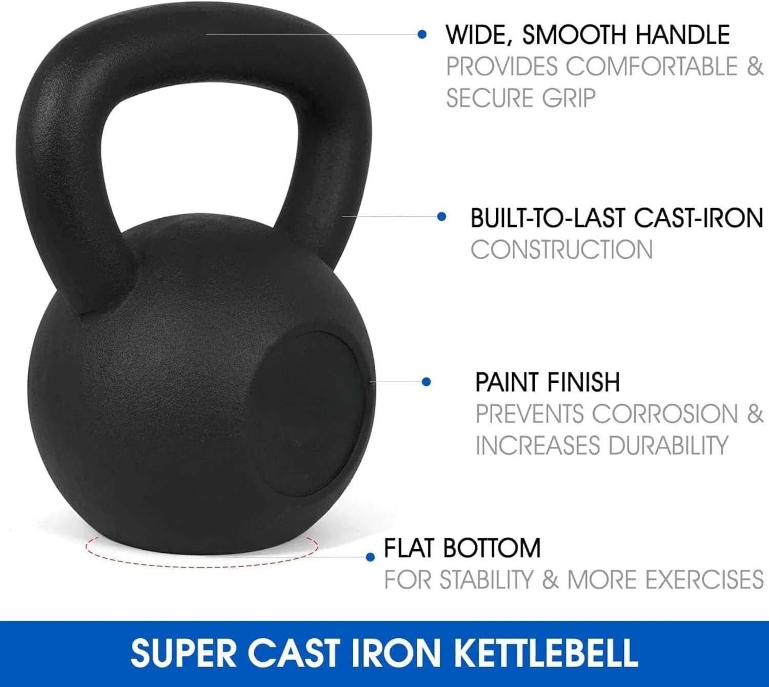 5-80 lbs Cast Iron Kettlebell for Dumbbell Weights Exercises, Gym, Full Body Home Workout Equipment, Push up, Grip
5-80 lbs Cast Iron Kettlebell for Dumbbell Weights Exercises, Gym, Full Body Home Workout Equipment, Push up, Grip