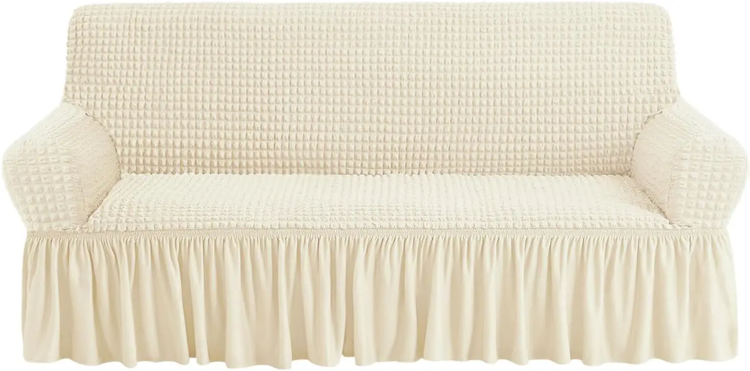 Beige Washable Stretch Sofa Slipcovers for 3 Cushion Couches, Durable Furniture Protector with Skirt Country Style
Beige Washable Stretch Sofa Slipcovers for 3 Cushion Couches, Durable Furniture Protector with Skirt Country Style