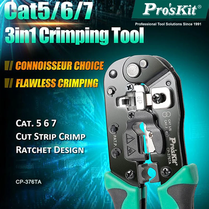 Pro'skit Multi Function Cabl Network Cable Pliers 5/6/7 Class Crystal Head Crimping Pliers Professional Grade Network CP-376TA
Pro'skit Multi Function Cabl Network Cable Pliers 5/6/7 Class Crystal Head Crimping Pliers Professional Grade Network CP-376TA