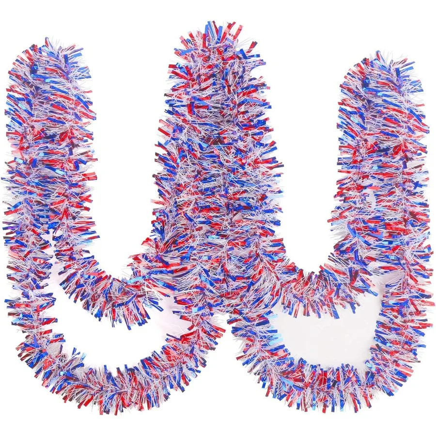 KIMOBER 32.8 Ft 4th of July Tinsel Garland Red White Blue Metallic Garland for Independee Day Memorial Day Decoration
KIMOBER 32.8 Ft 4th of July Tinsel Garland Red White Blue Metallic Garland for Independee Day Memorial Day Decoration