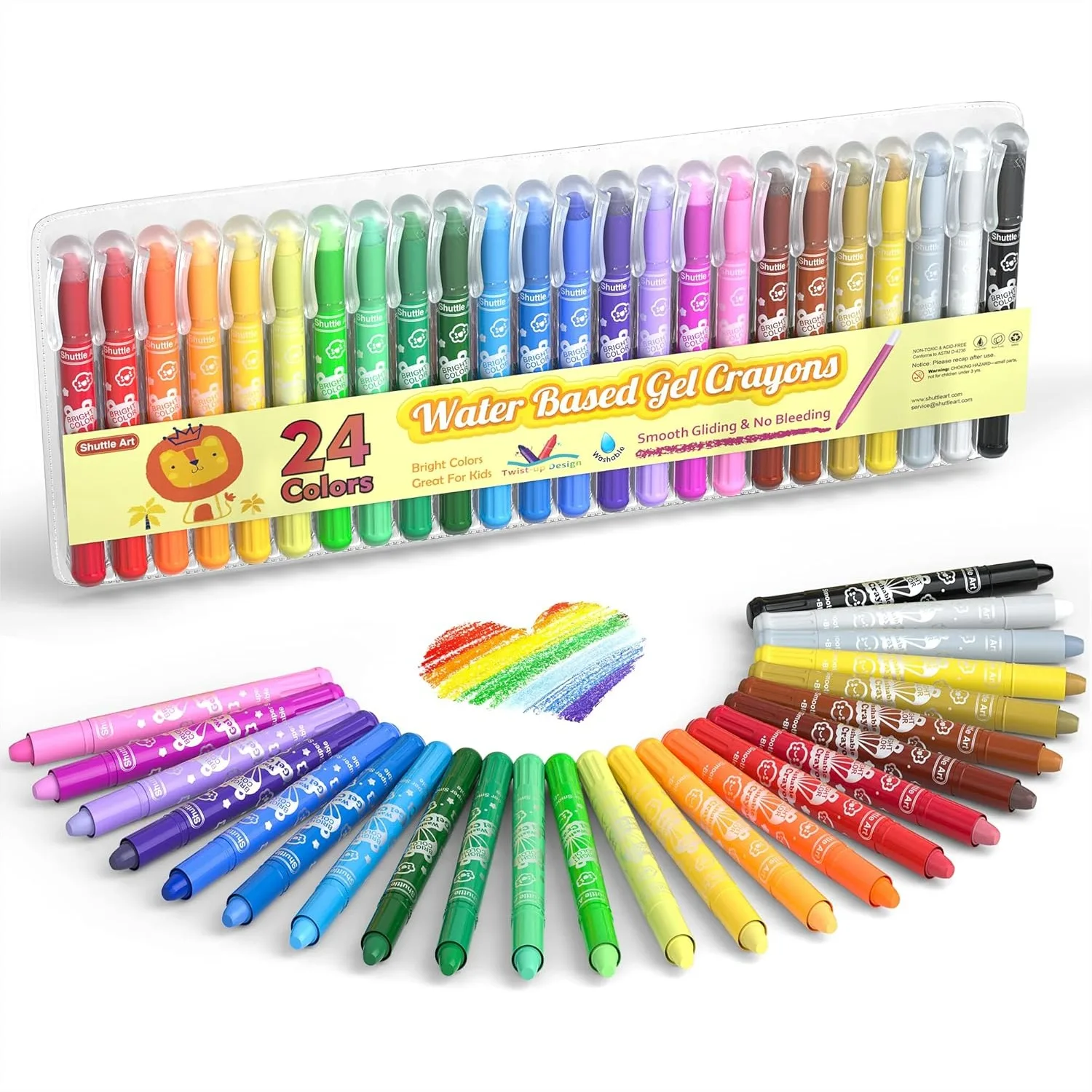 24 Colors Gel Crayons for Toddlers, Non-Toxic Crayons Set for Kids, Pastel Watercolor Effect, Ideal for Paper Coloring
24 Colors Gel Crayons for Toddlers, Non-Toxic Crayons Set for Kids, Pastel Watercolor Effect, Ideal for Paper Coloring