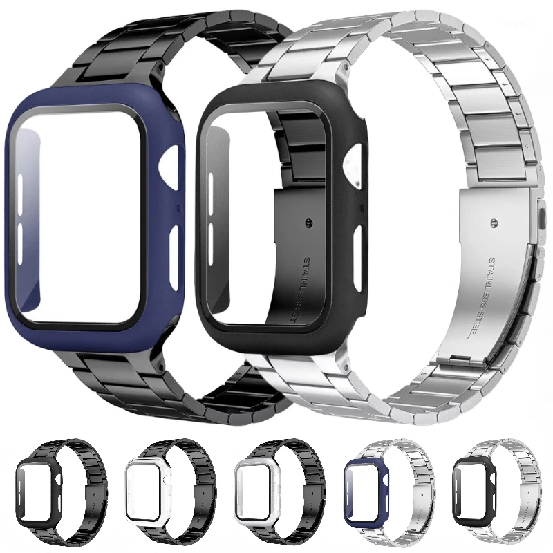 Metal Band+PC Case for Apple Watch 45mm 41mm 44mm 40mm 42mm 38mm Stainless Steel Bracelet Wristband iWatch 8 7 6 5 4 3 SE Cover
Metal Band+PC Case for Apple Watch 45mm 41mm 44mm 40mm 42mm 38mm Stainless Steel Bracelet Wristband iWatch 8 7 6 5 4 3 SE Cover