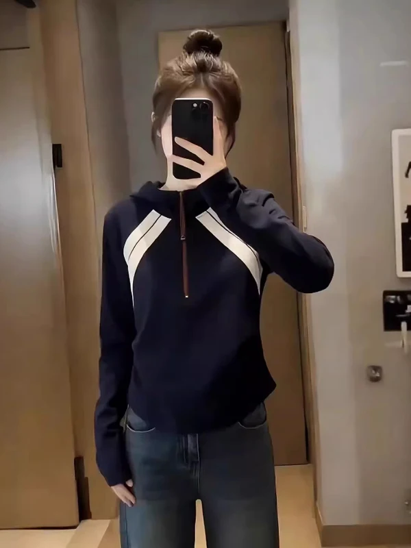 Korean Sle Slim Fit Hoodie Women's Casual Long Sve plus Size Faion Color Blo Spring 2026 Streetwear Versatile Top
Korean Sle Slim Fit Hoodie Women's Casual Long Sve plus Size Faion Color Blo Spring 2026 Streetwear Versatile Top