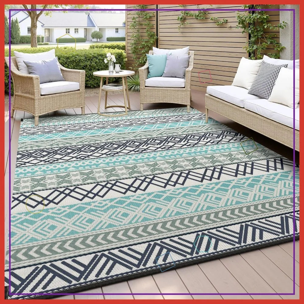 8x10 Waterproof Outdoor Rug for Patio, Reversible Camping Mat, Boho Decor
8x10 Waterproof Outdoor Rug for Patio, Reversible Camping Mat, Boho Decor