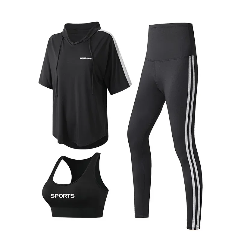 Yoga fitness suit set, short sleeved, sports running, gym, plus size, belly covering slimming and loose three piece set yoga set
Yoga fitness suit set, short sleeved, sports running, gym, plus size, belly covering slimming and loose three piece set yoga set