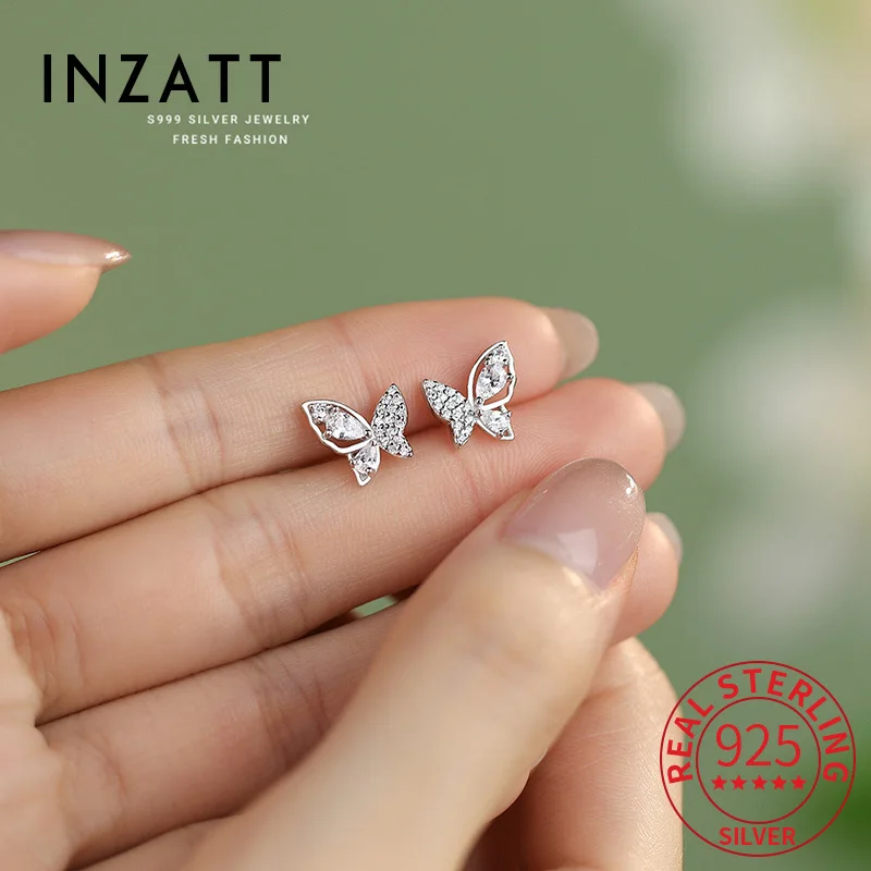 INZATT Real 925 Sterling Silver Zircon Butterfly Mini Stud Earrings for Women Cute Insect Fine Jewelry Light Luxury Accessories
INZATT Real 925 Sterling Silver Zircon Butterfly Mini Stud Earrings for Women Cute Insect Fine Jewelry Light Luxury Accessories