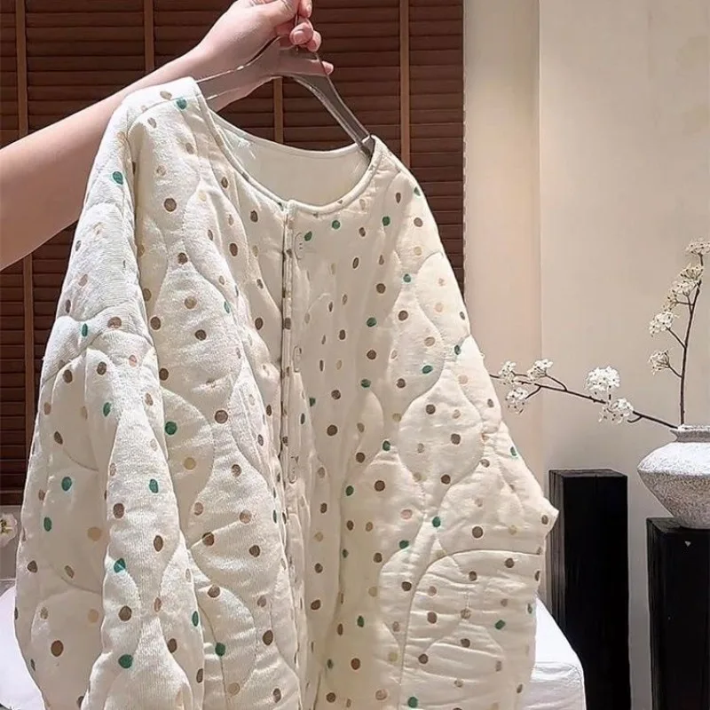 New Polka Dot Minority Soft Veste Femme Loose Single Breasted Office Lady Coat Preppy Style All-match Warm Thicked Tops
New Polka Dot Minority Soft Veste Femme Loose Single Breasted Office Lady Coat Preppy Style All-match Warm Thicked Tops