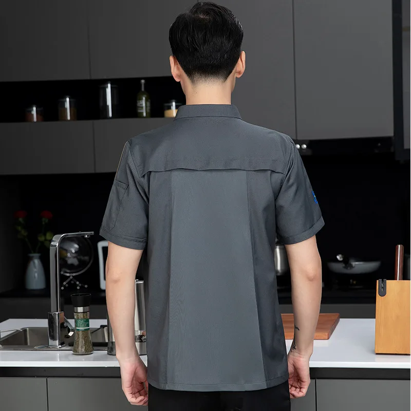 Canteen Hot Pot Restaurant Chef Work Uniform Summer Short Sleeve Thin Breathable Mesh Hotel Kitchen Baker Workwear
Canteen Hot Pot Restaurant Chef Work Uniform Summer Short Sleeve Thin Breathable Mesh Hotel Kitchen Baker Workwear
