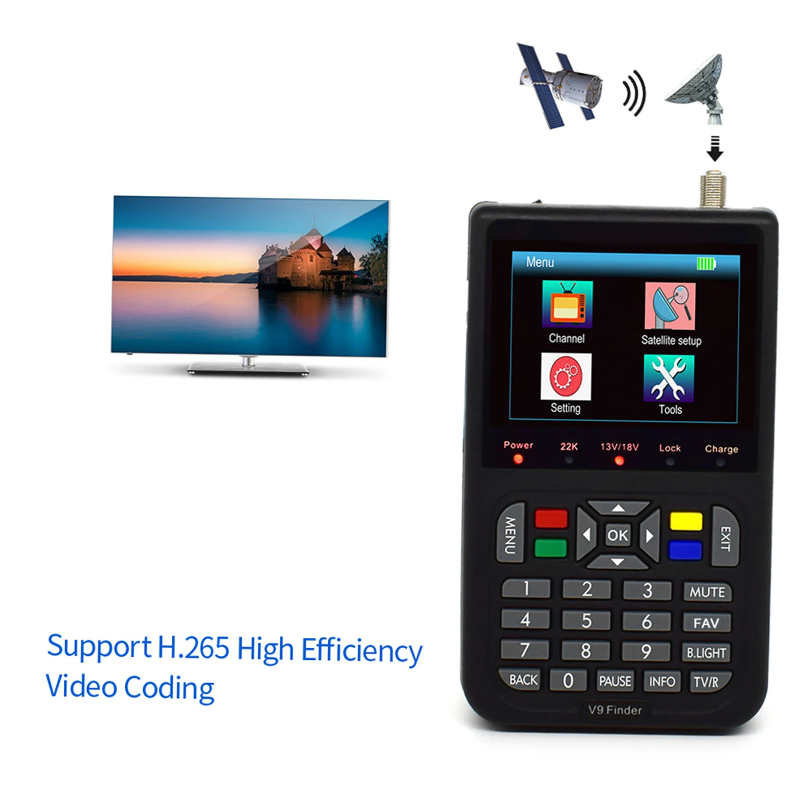 V9 3.5 in LCD Display Digital Satellite Finder LCD Satellite Finder Digital Satellite Signal Finder Meter Satellite Meter
V9 3.5 in LCD Display Digital Satellite Finder LCD Satellite Finder Digital Satellite Signal Finder Meter Satellite Meter
