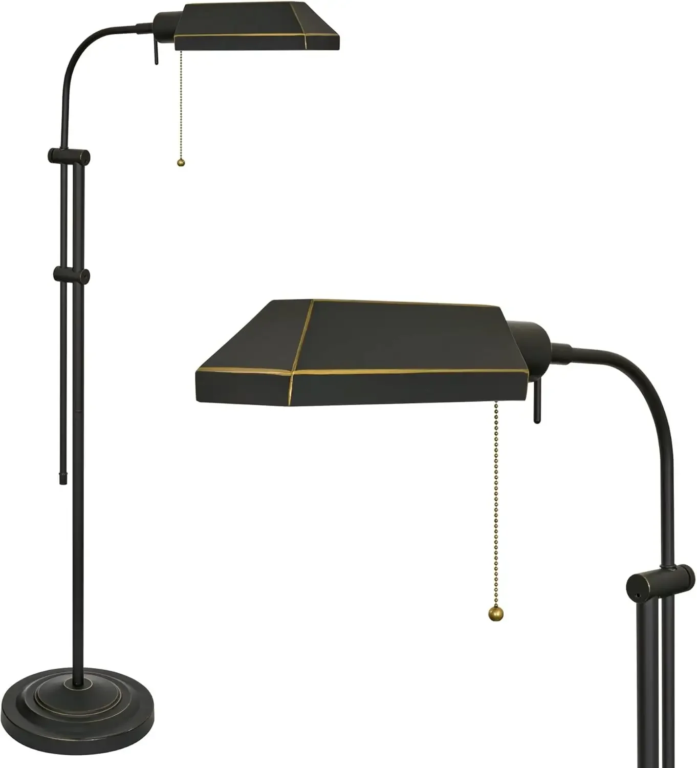 Kira Home Prescott 58" Modern Industrial Adjustable Standing Pharmacy Floor Lamp, Dark Bronze Finish, Includes 6W LED Bulb (60W
Kira Home Prescott 58" Modern Industrial Adjustable Standing Pharmacy Floor Lamp, Dark Bronze Finish, Includes 6W LED Bulb (60W