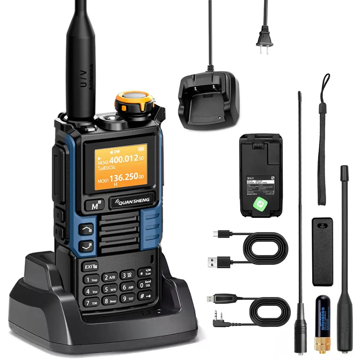 Quansheng UVK5(99) AM/FM/DTMF Walkie-Talkie 200CH 20-1000MHZ Walkie-Talkie NOAA Weather Forecast with Flash Copy Frequency Tpye-C LCD Display for Hiking Camping Travel Two-Way Radio
Quansheng UVK5(99) AM/FM/DTMF Walkie-Talkie 200CH 20-1000MHZ Walkie-Talkie NOAA Weather Forecast with Flash Copy Frequency Tpye-C LCD Display for Hiking Camping Travel Two-Way Radio