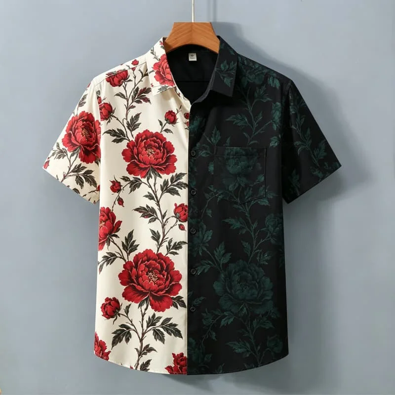 Men's Contrasting Floral Vacation shirt, Short Sleeved Shirt With pockets, Casual Street Style top, Suitable For Summer Leisure
Men's Contrasting Floral Vacation shirt, Short Sleeved Shirt With pockets, Casual Street Style top, Suitable For Summer Leisure