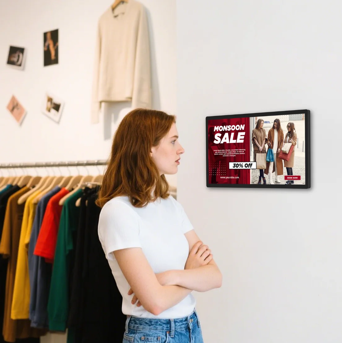 21,5-дюймовый настенный цифровой дисплей для помещений, планшетный ПК на Android 11 RK3566, 2+16 ГБ, сенсорный экран LCD для магазинов одежды и анимационных студий
21,5-дюймовый настенный цифровой дисплей для помещений, планшетный ПК на Android 11 RK3566, 2+16 ГБ, сенсорный экран LCD для магазинов одежды и анимационных студий