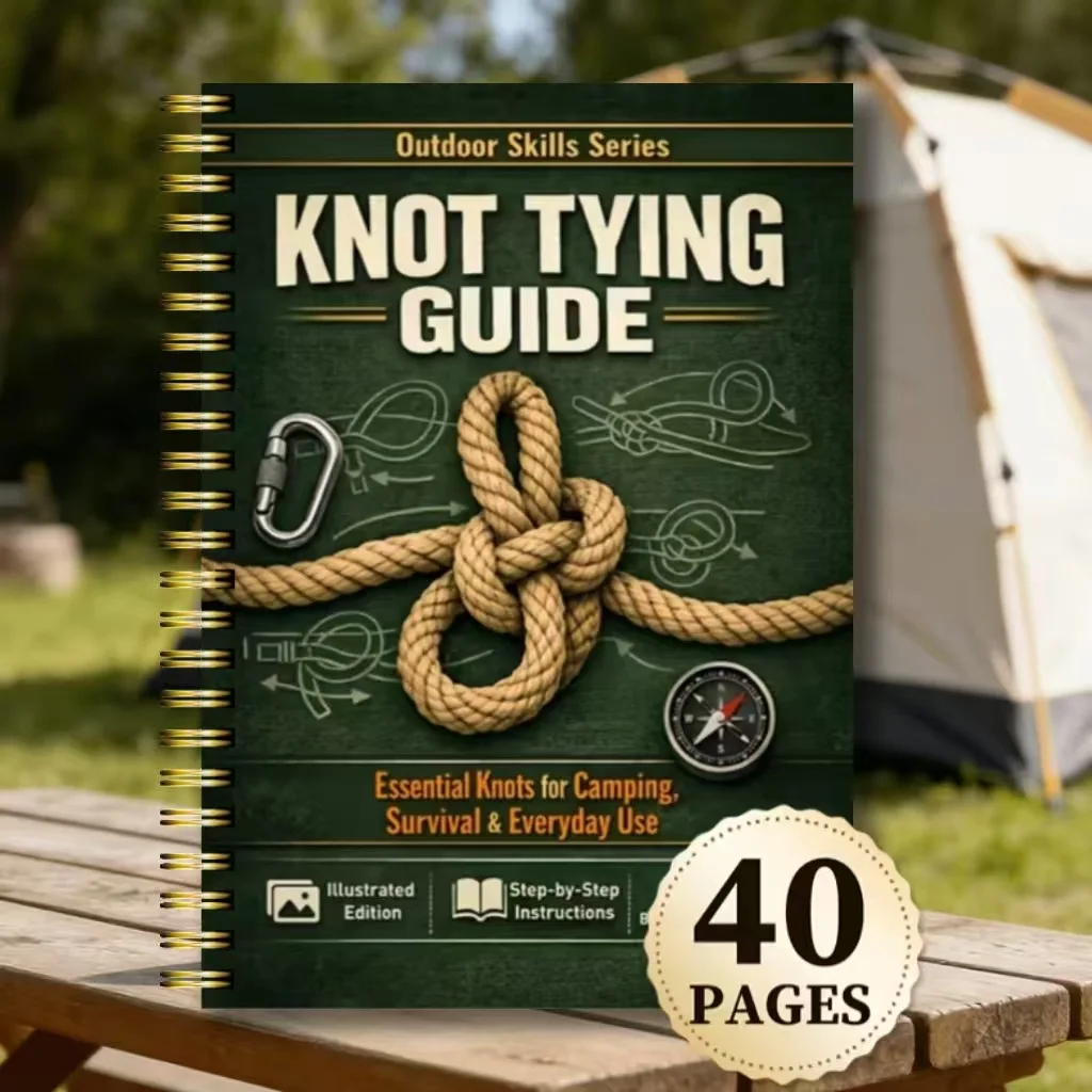 1pcs Spiral Bound Knot Tying Guide Book Outdoor Survival Skills Manual Illustrated Step-by-Step Rope Knot Instruction Book For Camping Hiking Emergency Survival & Daily Practical Use
1pcs Spiral Bound Knot Tying Guide Book Outdoor Survival Skills Manual Illustrated Step-by-Step Rope Knot Instruction Book For Camping Hiking Emergency Survival & Daily Practical Use