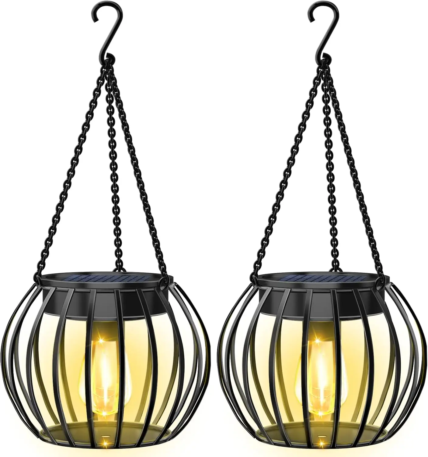 2 Pack 15' Solar Lights Outdoor Metal Lanterns Waterproof Hanging Garden Patio Lights
2 Pack 15' Solar Lights Outdoor Metal Lanterns Waterproof Hanging Garden Patio Lights