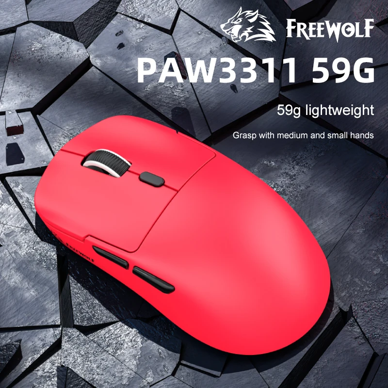 FREEWOLF A6 Pro Lightweight Gaming Mouse Tri-Mode Connectivity Bluetooth/2.4G/Wired PAW3311 Sensor Gaming Mouse
FREEWOLF A6 Pro Lightweight Gaming Mouse Tri-Mode Connectivity Bluetooth/2.4G/Wired PAW3311 Sensor Gaming Mouse