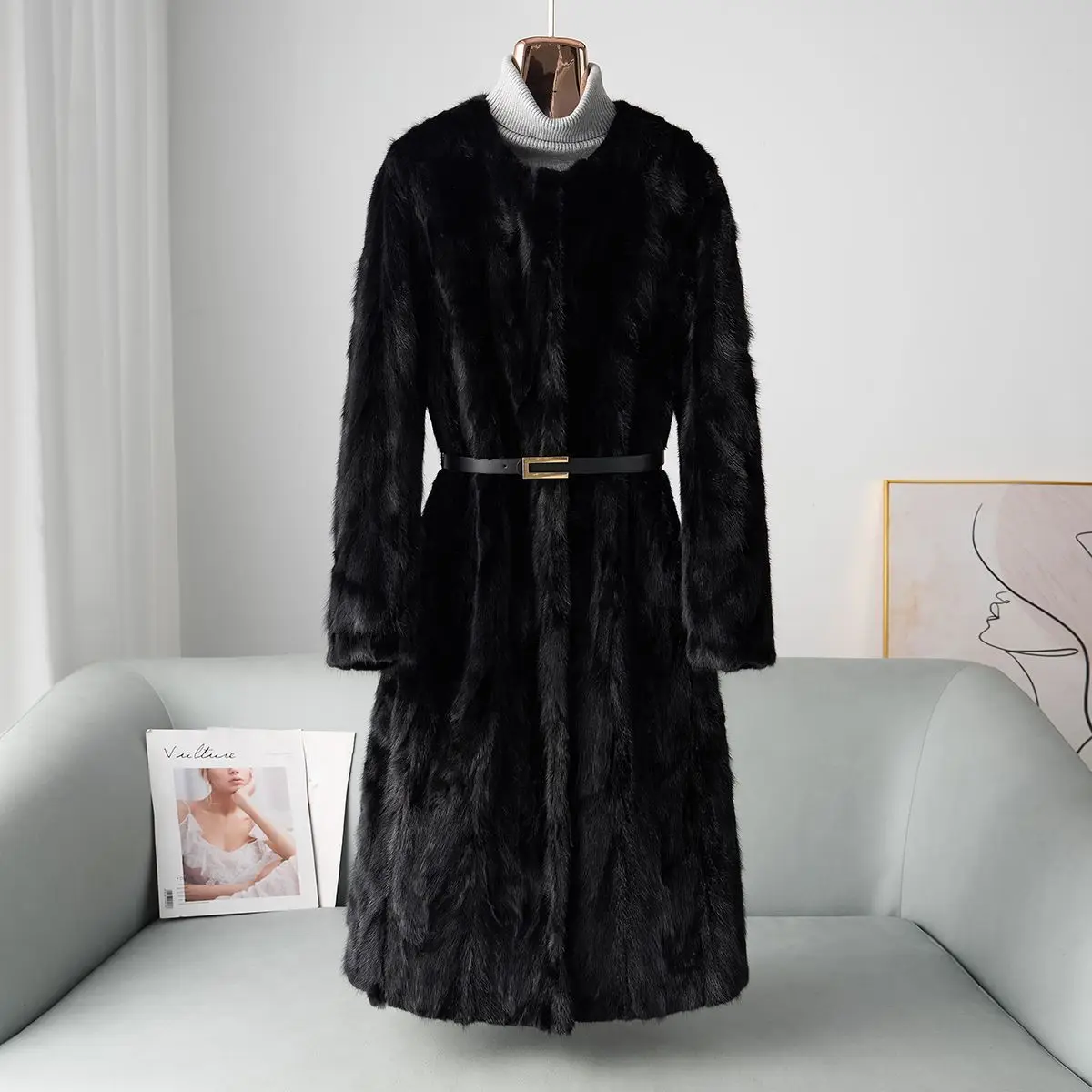 2025 Winter Mink Coat Really High-Quality Mink Fur Coat Fur Splicing Mink Long Style Round Neck Fur for Women
2025 Winter Mink Coat Really High-Quality Mink Fur Coat Fur Splicing Mink Long Style Round Neck Fur for Women