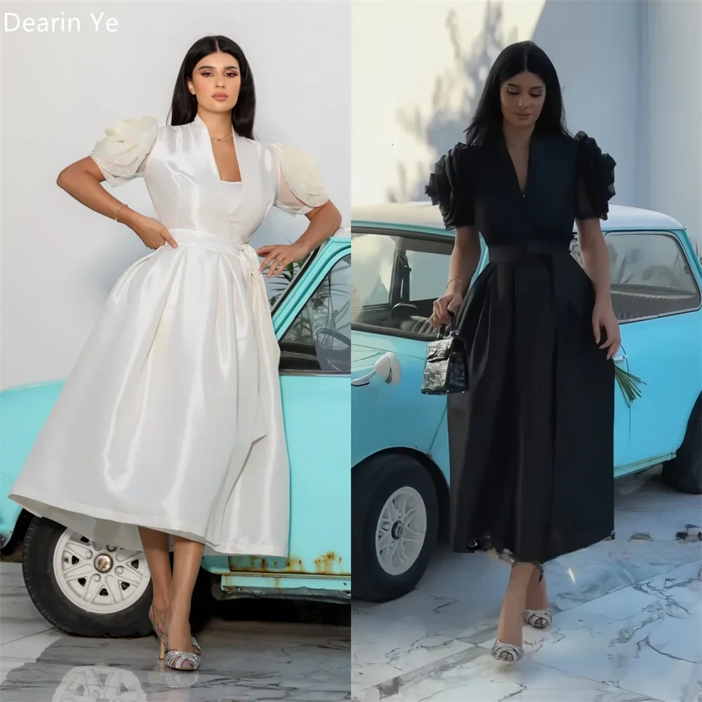 Customized Formal Gown Dearin V-neck A-line Tea Length Skirts Draped Applique Bespoke Occasion Dresses Prom Saudi Arabia Evening
Customized Formal Gown Dearin V-neck A-line Tea Length Skirts Draped Applique Bespoke Occasion Dresses Prom Saudi Arabia Evening