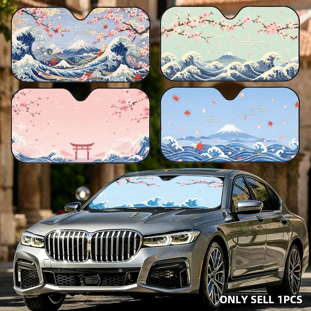 Wave, volcano, cherry blossom Sun Visor Reusable Aluminum Foil Car Windshield Sun Visor UV Protector Heat Insulation Cover Shade
Wave, volcano, cherry blossom Sun Visor Reusable Aluminum Foil Car Windshield Sun Visor UV Protector Heat Insulation Cover Shade