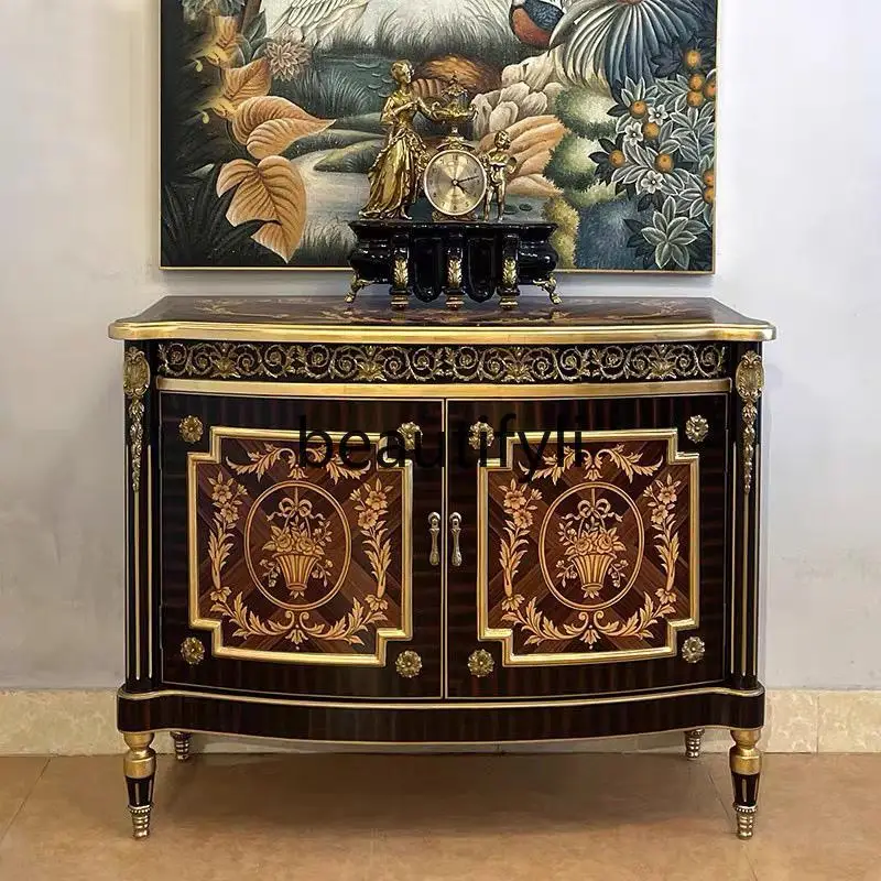 Neoclassical entrance cabinet carved dining side cabinet luxury gold foil painted solid wood decorative cabinet
Neoclassical entrance cabinet carved dining side cabinet luxury gold foil painted solid wood decorative cabinet