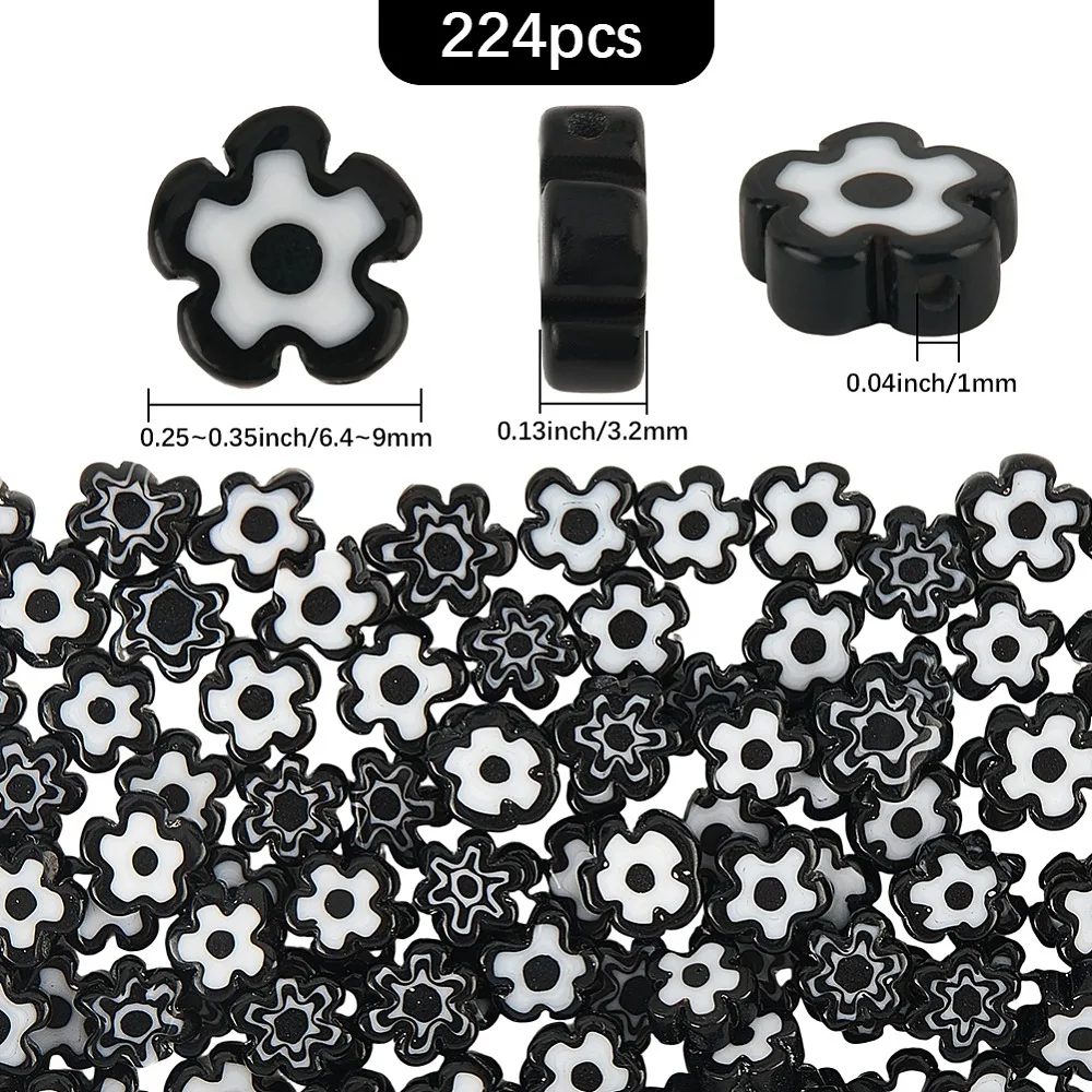 4 Strands Handmade Millefiori Glass Bead Strands Flower Black 6.4~9x3.2mm Hole: 1mm 56pcs/Strand 15.75''(40cm)
4 Strands Handmade Millefiori Glass Bead Strands Flower Black 6.4~9x3.2mm Hole: 1mm 56pcs/Strand 15.75''(40cm)