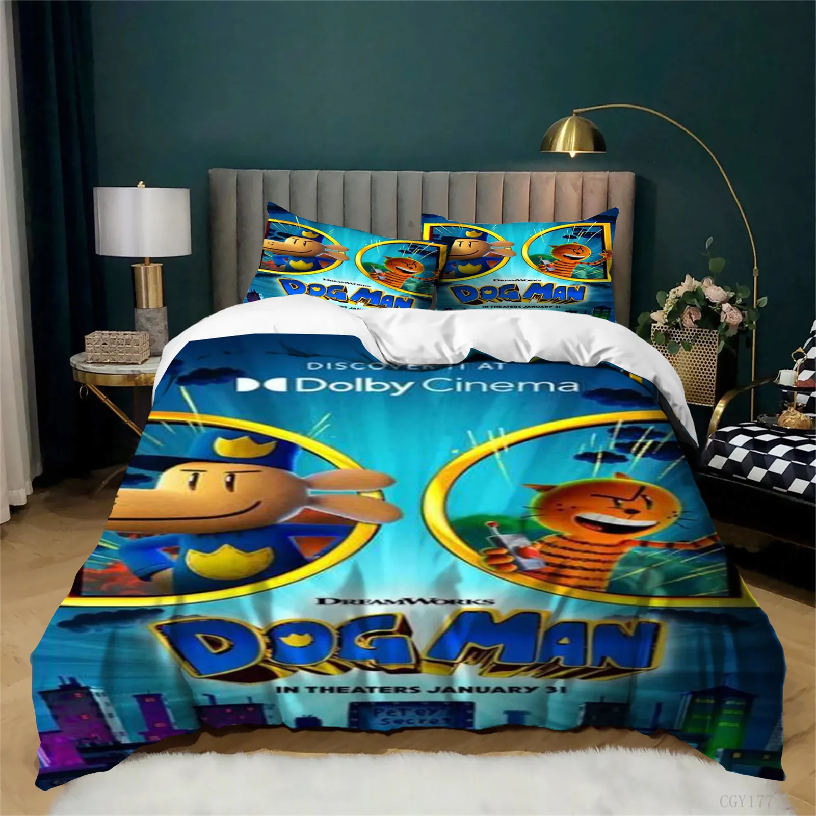 Dog Man Bedding Sets Single Soft Breathable Duvet Cover Set with Zipper Closure 3pcs Lightweight Comforter Sets
Dog Man Bedding Sets Single Soft Breathable Duvet Cover Set with Zipper Closure 3pcs Lightweight Comforter Sets