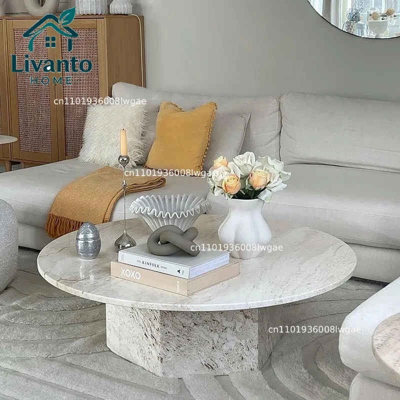 Cream Travertine Coffee Table - French Nordic Round Natural Stone Centerpiece w/ Wabi-Sabi Design for Viral Living Room Decor
Cream Travertine Coffee Table - French Nordic Round Natural Stone Centerpiece w/ Wabi-Sabi Design for Viral Living Room Decor
