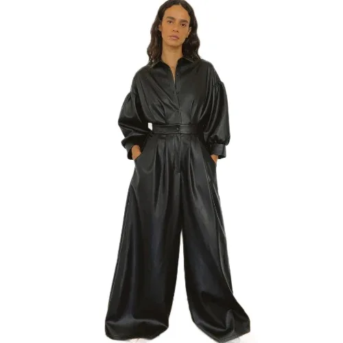 2025 Новая модная кожаная куртка на пуговицах, комбинезон с пышными рукавами, женский осенний повседневный свободный однотонный комбинезон в стиле ретро, женский комбинезон
2025 Новая модная кожаная куртка на пуговицах, комбинезон с пышными рукавами, женский осенний повседневный свободный однотонный комбинезон в стиле ретро, женский комбинезон